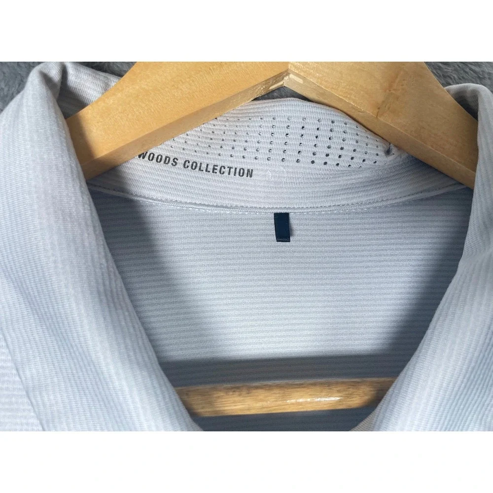 Nike Tiger Woods BYU Cougars Golf Polo Shirt Mens XL Grey Dri-FIT Stripe